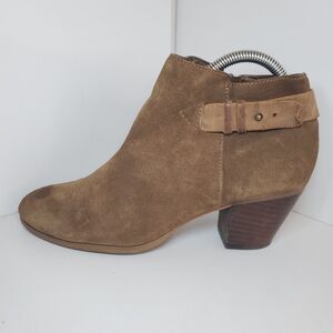Guess 90s Y2k Brown Suede Leaher Bootie Womens Sz 8.5 Chic City Boho Western